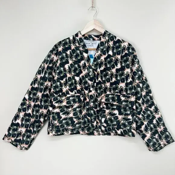 RACHEL COMEY x TARGET Animal‎ Print Cropped Quilted Jacket Black NWT Women's XS - Picture 4 of 11
